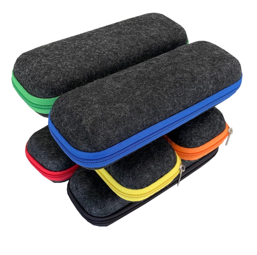 Etuis Thermorecyclé Avec Zip Feutrine Noire – Sans Logo
